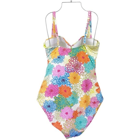 NWT Bleu Rod Beattie Fresh Picks One Piece Swimsuit Floral Underwire Size 14 NEW - Picture 3 of 15